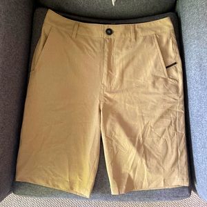 Hybrid Stretch Board Shorts Size 16 Nitrous Black Four pocket Tan New w/o tags
